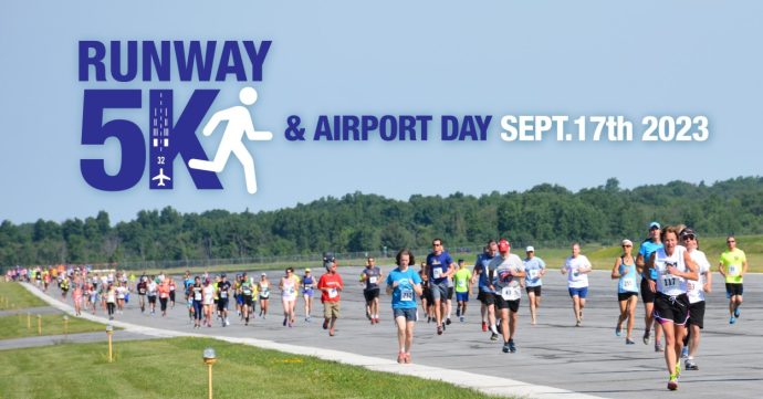 5K run at Ithaca Tompkins International Airport in support of raising funds for pilot training